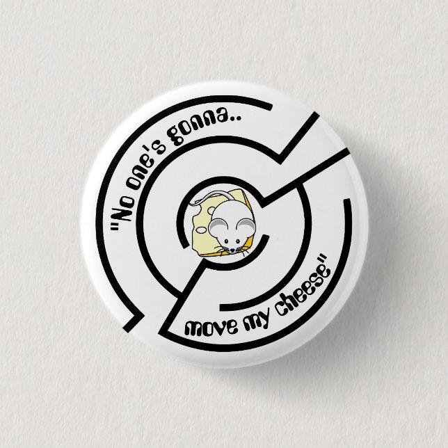 Badge Rond 2,50 Cm Maze au fromage à la souris têtu (Devant)