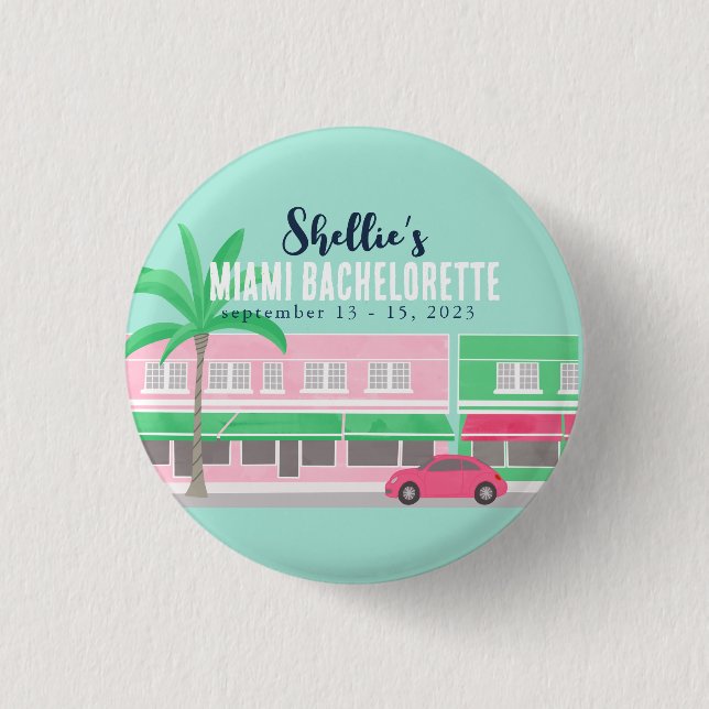 Badge Rond 2,50 Cm Me rencontrer à Miami Bachelorette (Devant)
