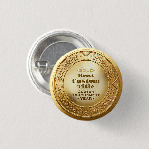 Badge Rond 2,50 Cm Médaille d'or réaliste 3D personnalisable et modif