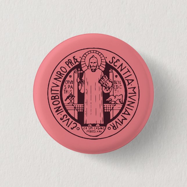 Badge Rond 2,50 Cm Médaille Saint Benoît (Devant)