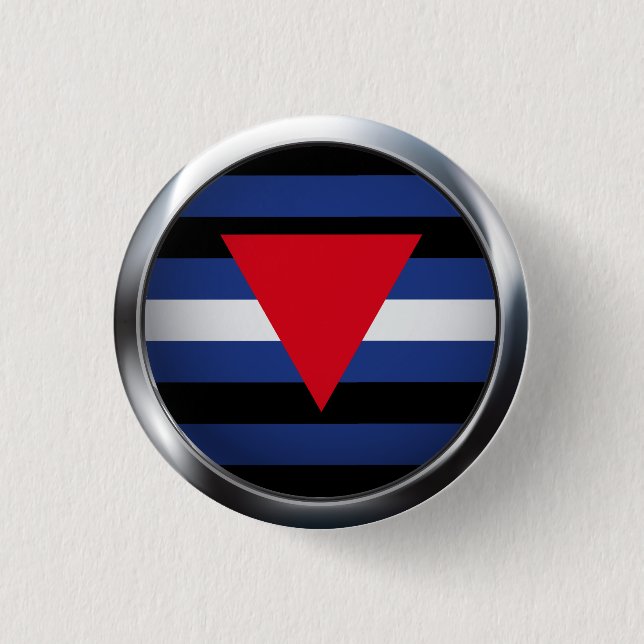 BADGE ROND 2,50 CM MEDALLION LEATHER QUEER PRIDE (Devant)