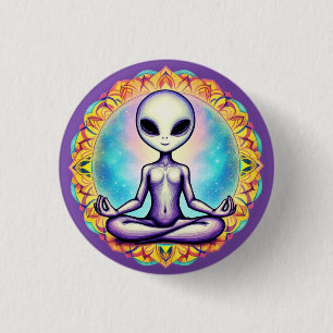 Badge Rond 2,50 Cm Méditation galactique