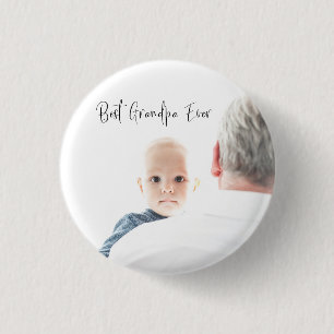 Badge Rond 2,50 Cm Meilleur Grand-Père Jamais Photo Personnalisée Scr