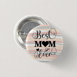 Badge Rond 2,50 Cm Meilleure Maman Jour Typographie Script Lignes Boh