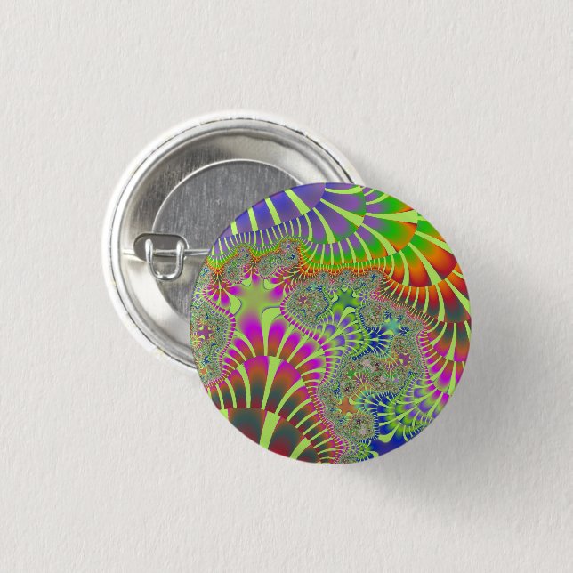 Badge Rond 2,50 Cm Mélange arc-en-ciel jaune (Devant & derrière)