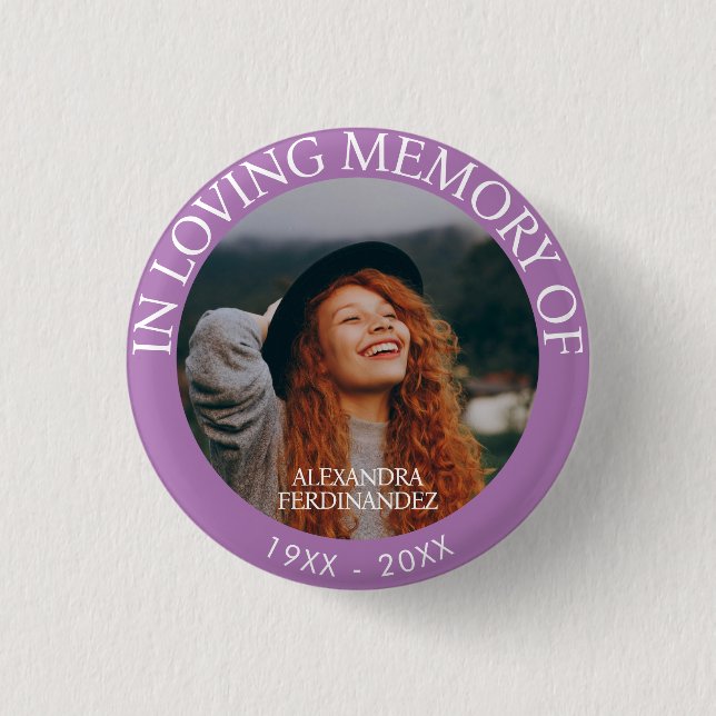 Badge Rond 2,50 Cm Mémorial photo personnalisé (Devant)