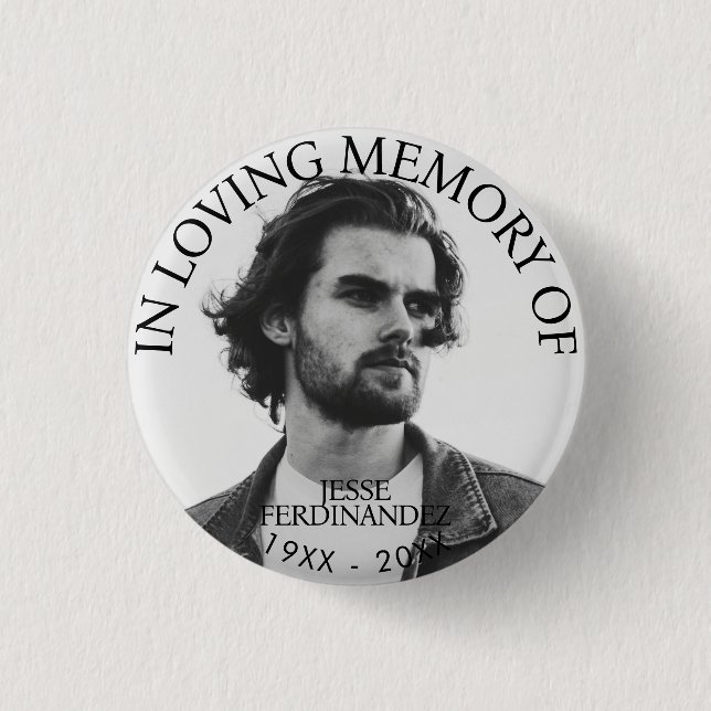Badge Rond 2,50 Cm Mémorial photo personnalisé (Devant)