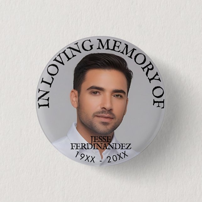 Badge Rond 2,50 Cm Mémorial photo personnalisé (Devant)