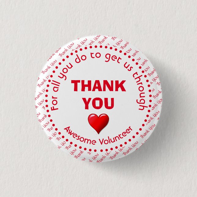Badge Rond 2,50 Cm MERCI Awesome Volontaire Personnalisable (Devant)