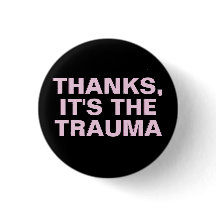 Merci C'est le Trauma Rose Slogan Sarcastique noir