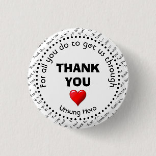 Badge Rond 2,50 Cm MERCI   Héros inconnu   Personnalisable