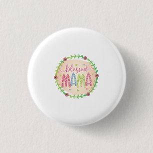 Badge Rond 2,50 Cm Mère Cadeau Béni Mère
