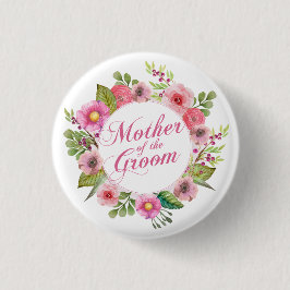 Badge Rond 2,50 Cm Mère de la chambre Élégante mariage | Bouton d'épi