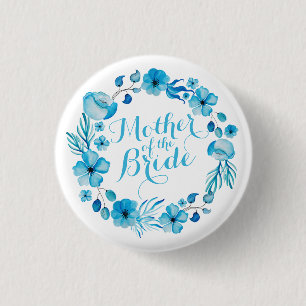 Badge Rond 2,50 Cm Mère du bouton de Pin d'aquarelle de jeune marié