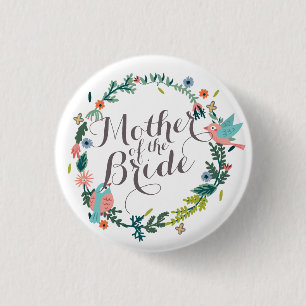 Badge Rond 2,50 Cm Mère du bouton floral de mariage de guirlande de