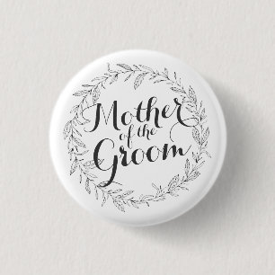 Badge Rond 2,50 Cm Mère du bouton floral simple de mariage de marié