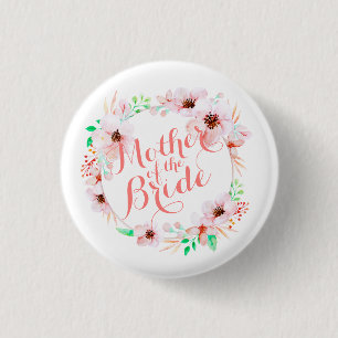 Badge Rond 2,50 Cm Mère du Mariage de mariée   Bouton d'épingle