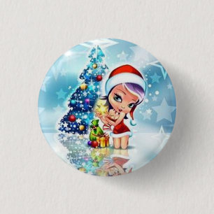 Badge Rond 2,50 Cm Merry Christmas -