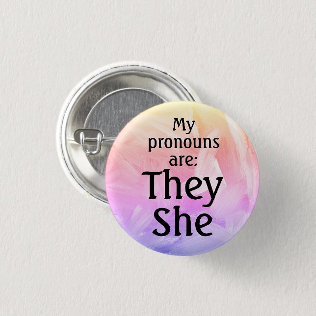 Badge Rond 2,50 Cm Mes pronouns sont : Ils Elle (Devant & derrière)