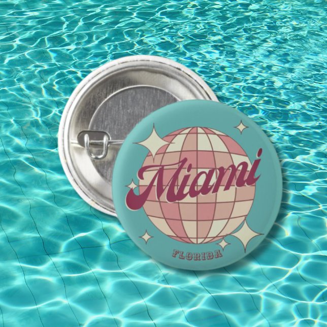 Badge Rond 2,50 Cm Miami City Florida voyage souvenir (Créateur téléchargé)
