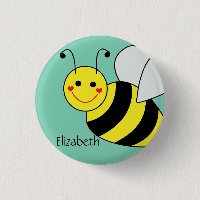 Badge Rond 2,50 Cm Mignon gaffez l'abeille personnalisée (Devant)