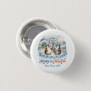 Badge Rond 2,50 Cm Mignon infirmière manchot aquarelle nom personnali