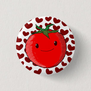 Badge Rond 2,50 Cm Mignonette Cartoon Tomato Lover