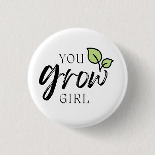 Badge Rond 2,50 Cm Mignonne, fille Plante Lover's