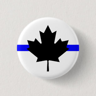 Badge Rond 2,50 Cm Mince ligne bleue - version Canada