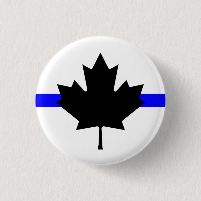Badge Rond 2,50 Cm Mince ligne bleue - version Canada (Devant)
