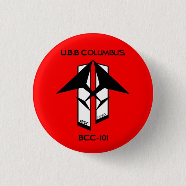 Badge Rond 2,50 Cm Mini bouton d'U.B.B Columbus (Devant)