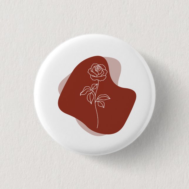 Badge Rond 2,50 Cm Minimalist  Abstract Boho Rose (Devant)
