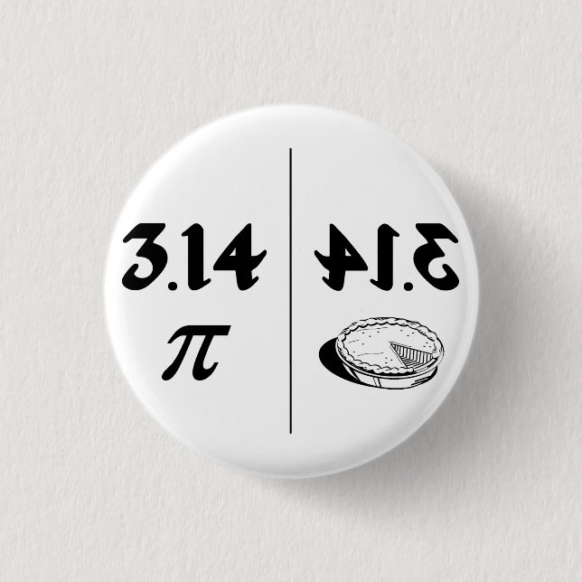 Badge Rond 2,50 Cm Miroir de tarte renversé par pi (Devant)