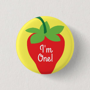 Badge Rond 2,50 Cm Mod coloré de ?ère fraise mignonne d'anniversair