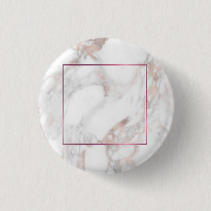 Badge Rond 2,50 Cm Modèle blanc marbre or Rose sur mesure