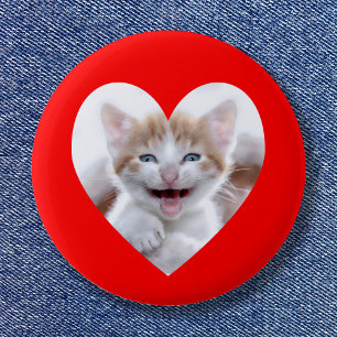 Badge Rond 2,50 Cm Modèle de photo Cœur Rouge
