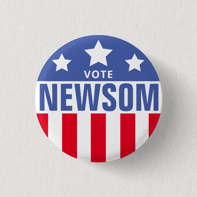 Badge Rond 2,50 Cm Modèle du vote Gavin Newsom (Devant)