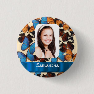Badge Rond 2,50 Cm Modèle photo de collage papillon