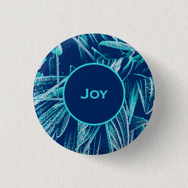 Badge Rond 2,50 Cm Moderne Turquoise Bleu Nature Custom Christian Joi (Devant)