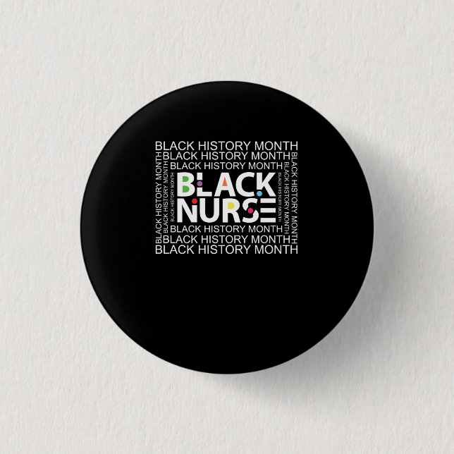 Badge Rond 2,50 Cm Mois de l'histoire des Noirs de l'infirmière noire (Devant)