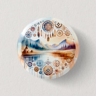 Badge Rond 2,50 Cm Mois du patrimoine amérindien