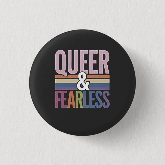 Badge Rond 2,50 Cm Mois gay et sans peur (Devant)