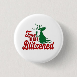 Badge Rond 2,50 Cm Moment de se faire Blitzener Noël Renne