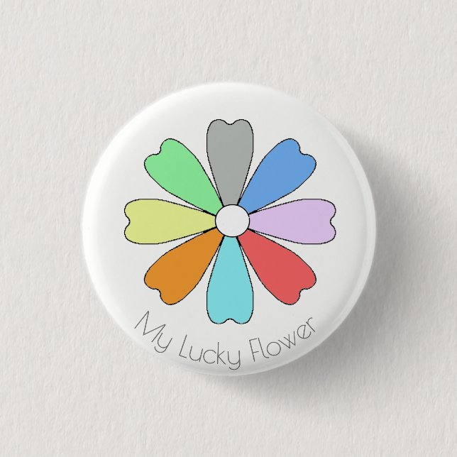 Badge Rond 2,50 Cm Mon bouton fleur chanceuse (Devant)