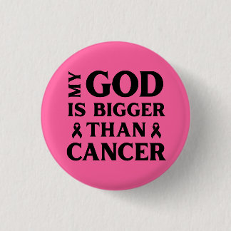 Badge Rond 2,50 Cm Mon Dieu est plus grand que la foi rose de combatt