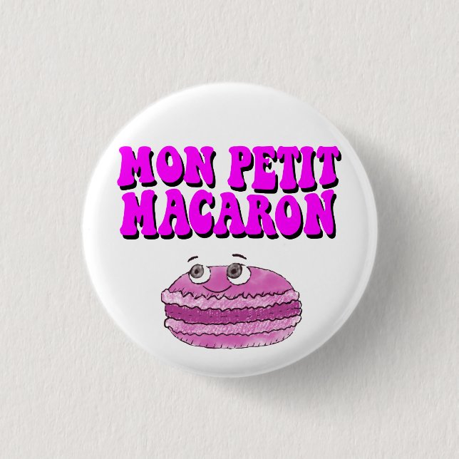 Badge Rond 2,50 Cm Mon Petit Macaron Texte Super rétro (Devant)