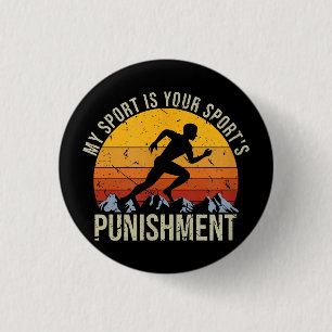 Badge Rond 2,50 Cm Mon Sport Est Votre Punition Sportive Cross Cou