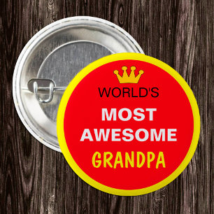 Badge Rond 2,50 Cm Mondes les plus beaux - GRANDPA (meilleur)
