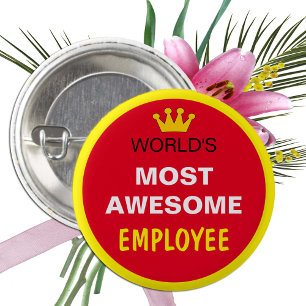 Badge Rond 2,50 Cm Mondes les plus géniaux - Bouton EMPLOYÉ (meilleur