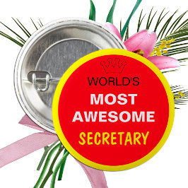 Badge Rond 2,50 Cm Mondes les plus géniaux - SECRÉTAIRE (meilleur)